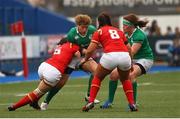 11 March 2017; Jenny Murphy of Ireland is tackled by Mel Clay of Wales during the RBS Women's Six Nations Rugby Championship match between Wales and Ireland at BT Sport Arms Park, Cardiff, Wales. Photo by Darren Griffiths/Sportsfile