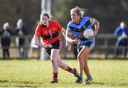 11 March 2017; Deirdre Kearney of UCD in action against Aoife O'Sullivan of UCC during the O'Connor Cup Semi Final match between UCD and UCC at Connacht Gaelic Athletic Association Centre of Excellence in Cloonacurry, Knock, Co. Mayo. Photo by Matt Browne/Sportsfile