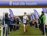 11 March 2017; Darragh McElhinney of  Colaiste Pobail Bheanntrai, Munster on his way to winning the Inter Boys race during the Irish Life Health All Ireland Schools Cross Country at Mallusk Playing Fields in Newtownabbey, Co. Antrim. Photo by Oliver McVeigh/Sportsfile