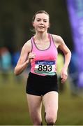 11 March 2017; Jodie McCann, Institute of Education, Leinster running into second place in the Senior Girls race during the Irish Life Health All Ireland Schools Cross Country at Mallusk Playing Fields in Newtownabbey, Co. Antrim. Photo by Oliver McVeigh/Sportsfile