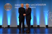 10 March 2017; Ardstiúrthóir TG4, Alan Esslemont, left, and Uachtarán Chumann Lúthchleas Gael Aogán Ó Fearghail at the GAA President's Awards 2017 at Croke Park in Dublin. Photo by Piaras Ó Mídheach/Sportsfile