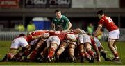 11 March 2017; Jonny Stewart of Ireland marshals the scrum during the RBS U20 Six Nations Rugby Championship match between Wales and Ireland at Parc Eirias in Colwyn Bay, Wales. Photo by Simon Bellis/Sportsfile