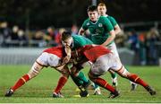 11 March 2017; Oisin Dowling of Ireland is tackled by Aled Ward of Wales during the RBS U20 Six Nations Rugby Championship match between Wales and Ireland at Parc Eirias in Colwyn Bay, Wales. Photo by Simon Bellis/Sportsfile