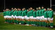 11 March 2017; The Ireland team line up ahead of the RBS U20 Six Nations Rugby Championship match between Wales and Ireland at Parc Eirias in Colwyn Bay, Wales. Photo by Simon Bellis/Sportsfile