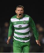 11 March 2017; Steven Hayes of Killarney Celtic celebrates after scoring his side's second goal in extra time during the FAI Junior Cup Quarter Final match between Killarney Celtic and Janesboro FC at Celtic Park in Killarney, Co. Kerry. Photo by Diarmuid Greene/Sportsfile