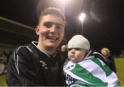 11 March 2017; Matt Keane of Killarney Celtic celebrates with his son, James, aged 5 months, after the FAI Junior Cup Quarter Final match between Killarney Celtic and Janesboro FC at Celtic Park in Killarney, Co. Kerry. Photo by Diarmuid Greene/Sportsfile