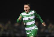 11 March 2017; Steven Hayes of Killarney Celtic celebrates after scoring his side's second goal in extra time during the FAI Junior Cup Quarter Final match between Killarney Celtic and Janesboro FC at Celtic Park in Killarney, Co. Kerry. Photo by Diarmuid Greene/Sportsfile