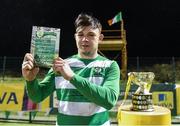 11 March 2017; Jamie Spillane of Killarney Celtic with his Man of the Match award after the FAI Junior Cup Quarter Final match between Killarney Celtic and Janesboro FC at Celtic Park in Killarney, Co. Kerry. Photo by Diarmuid Greene/Sportsfile