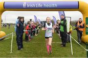 11 March 2017; Aimee Hayde of St Marys Newport Co Mayo winning the Junior girls race during the Irish Life Health All Ireland Schools Cross Country at Mallusk Playing Fields in Newtownabbey, Co. Antrim. Photo by Oliver McVeigh/Sportsfile