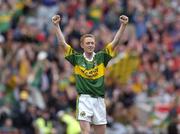 26 September 2004; Kerry's Colm Cooper celebrates after victory over Mayo. Bank of Ireland All-Ireland Senior Football Championship Final, Kerry v Mayo, Croke Park, Dublin. Picture credit; Damien Eagers / SPORTSFILE
