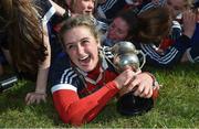12 March 2017; WIT captain Aine Byrne celebrates with the cup after the Lynch Cup Final match between Waterford Institute of Technology and Dublin Institute of Technology at St Patrick's Park in Westport, Co. Mayo. Photo by Brendan Moran/Sportsfile