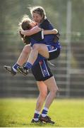 12 March 2017; WIT players Emma Murray, left, and Shauna Dumphy celebrate after the Lynch Cup Final match between Waterford Institute of Technology and Dublin Institute of Technology at St Patrick's Park in Westport, Co. Mayo. Photo by Brendan Moran/Sportsfile