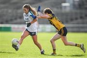 12 March 2017; Kayleigh Dunning of AIT in action against Marion Farrelly of DCU during the Giles Cup Final match between Dublin City University and Athlone Institute of Technology at Elverys MacHale Park in Castlebar, Co. Mayo. Photo by Brendan Moran/Sportsfile