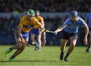 12 March 2017; Aaron Shanagher of Clare in action against Eoghan O'Donnell of Dublin during the Allianz Hurling League Division 1A Round 4 match between Clare and Dublin at Cusack Park in Ennis, Co. Clare. Photo by Ray McManus/Sportsfile