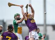 12 March 2017; David Redmond of Wexford in action against Derek Morkan of Offaly during the Allianz Hurling League Division 1B Round 4 match between Offaly and Wexford at O’Connor Park in Tullamore, Co. Offaly. Photo by David Maher/Sportsfile