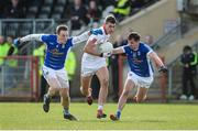 12 March 2017; Padraig McNulty of Tyrone in action against Gearoid McKiernan and Niall Murray of Cavan during the Allianz Football League Division 1 Round 3 Refixture match between Tyrone and Cavan at Healy Park in Omagh, Co. Tyrone. Photo by Oliver McVeigh/Sportsfile