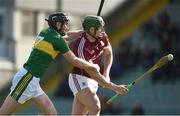 12 March 2017; Niall Burke of Galway in action against Darren Dineen of Kerry during the Allianz Hurling League Division 1B Round 4 match between Kerry and Galway at Austin Stack Park in Tralee, Co. Kerry. Photo by Diarmuid Greene/Sportsfile