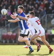 12 March 2017; Rory Dunne of Cavan in action against Darren McCurry of Tyrone during the Allianz Football League Division 1 Round 3 Refixture match between Tyrone and Cavan at Healy Park in Omagh, Co. Tyrone. Photo by Oliver McVeigh/Sportsfile