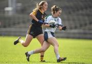 12 March 2017; Rosemary Courtney of AIT in action against Neasa Byrd of DCU during the Giles Cup Final match between Dublin City University and Athlone Institute of Technology at Elverys MacHale Park in Castlebar, Co. Mayo. Photo by Brendan Moran/Sportsfile