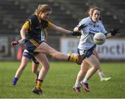 12 March 2017; Aoife Norris of DCU in action against Lorraine Newell of AIT during the Giles Cup Final match between Dublin City University and Athlone Institute of Technology at Elverys MacHale Park in Castlebar, Co. Mayo. Photo by Brendan Moran/Sportsfile