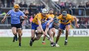 12 March 2017; Fiontán McGibb and Eamon Dillon of Dublin in action against Conor Cleary and Brendan Bugler of Clare during the Allianz Hurling League Division 1A Round 4 match between Clare and Dublin at Cusack Park in Ennis, Co. Clare. Photo by Ray McManus/Sportsfile