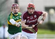 12 March 2017; Conor Whelan of Galway in action against Sean Weir of Kerry during the Allianz Hurling League Division 1B Round 4 match between Kerry and Galway at Austin Stack Park in Tralee, Co. Kerry. Photo by Diarmuid Greene/Sportsfile
