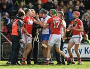 12 March 2017; Maurice Shanahan of Waterford reacts in the direction of Dean Brosnan of Cork after being sent off during the Allianz Hurling League Division 1A Round 4 match between Waterford and Cork at Walsh Park in Waterford. Photo by Stephen McCarthy/Sportsfile