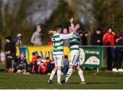 12 March 2017; Sheriff YC FC players Sean Murphy, left, and John Rock, right, celebrate after winning the FAI Junior Cup Quarter Final match between Peake Villa FC and Sheriff YC FC at Tower Grounds in Thurles, Tipperary. The FAI Junior Cup Final will take place at Aviva Stadium on the 13th May 2017 - #RoadToAviva. Photo by Eóin Noonan/Sportsfile