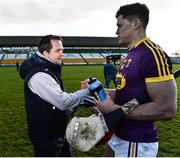 12 March 2017; Wexford manager Davy Fitzgerald celebrates with Lee Chin at the end of the Allianz Hurling League Division 1B Round 4 match between Offaly and Wexford at O’Connor Park in Tullamore, Co. Offaly. Photo by David Maher/Sportsfile