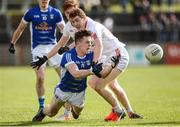 12 March 2017; Dara McVeety of Cavan in action against Peter Harte of Tyrone  during the Allianz Football League Division 1 Round 3 Refixture match between Tyrone and Cavan at Healy Park in Omagh, Co. Tyrone. Photo by Oliver McVeigh/Sportsfile