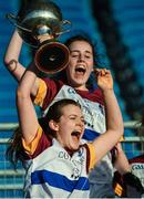 12 March 2017; UL captain Anna Galvin and team-mate Emma Needham celebrate with the cup after the O'Connor Cup Final match between University of Limerick and University College Cork at Elverys MacHale Park in Castlebar, Co. Mayo. Photo by Brendan Moran/Sportsfile