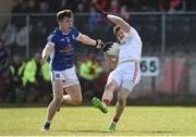 12 March 2017; Matthew Donnelly of Tyrone in action against Dara McVeety of Cavan during the Allianz Football League Division 1 Round 3 Refixture match between Tyrone and Cavan at Healy Park in Omagh, Co. Tyrone. Photo by Oliver McVeigh/Sportsfile