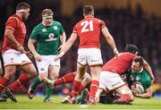 10 March 2017; Tommy Bowe of Ireland is tackled shortly before leaving the pitch with an injury during the RBS Six Nations Rugby Championship match between Wales and Ireland at the Principality Stadium in Cardiff, Wales. Photo by Stephen McCarthy/Sportsfile