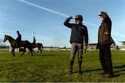 13 March 2017; Jockey Ruby Walsh and Trainer Willie Mullins on the gallops prior to the start of the Cheltenham Racing Festival at Prestbury Park, in Cheltenham, England. Photo by Cody Glenn/Sportsfile