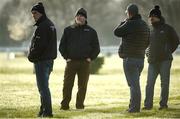 13 March 2017; Gordon Elliott, second from left, and his staff on the gallops prior to the start of the Cheltenham Racing Festival at Prestbury Park, in Cheltenham, England. Photo by Cody Glenn/Sportsfile