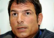 19 August 2011; France head coach Marc Lievermont speaking to the media during a press conference ahead of their Rugby World Cup warm-up game against Ireland on Saturday. France Rugby Squad Press Conference, Merrion Hotel, Dublin. Picture credit: Brian Lawless / SPORTSFILE