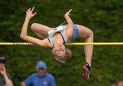 20 August 2011; Deirdre Ryan, from Dundrum South Dublin A.C., Co. Dublin, in action during the Women's Premier Division High Jump at the Woodie’s DIY National Track and Field League Final. Tullamore Harriers, Tullamore, Co. Offaly. Photo by Sportsfile