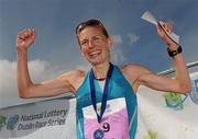 20 August 2011; Maria McCambridge, from Donegal, after finishing in second place in the Women's National Lottery Frank Duffy 10 Mile race, Phoenix Park, Dublin. Picture credit: Pat Murphy / SPORTSFILE