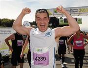 20 August 2011; Timothy Flaherty, Dublin, celebrates after finishing the National Lottery Frank Duffy 10 Mile race, Phoenix Park, Dublin. Picture credit: Pat Murphy / SPORTSFILE