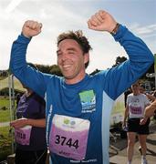 20 August 2011; Michael Pentony, from Louth, celebrates after finishing the National Lottery Frank Duffy 10 Mile race, Phoenix Park, Dublin. Picture credit: Pat Murphy / SPORTSFILE