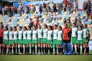 20 August 2011; The Ireland team stand together during the playing of Ireland's Call. GANT EuroHockey Nations Women's Championships 2011, Group B, Ireland v Germany. Warsteiner HockeyPark, Mönchengladbach, Germany. Picture credit: Diarmuid Greene / SPORTSFILE