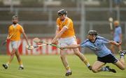 20 August 2011; Tony McCloskey, Antrim, in action against Danny Sutcliffe, Dublin. Bord Gais Energy GAA Hurling Under 21 All-Ireland Championship Semi-Final, Antrim v Dublin, Pairc Esler, Newry, Co. Down. Picture credit: Oliver McVeigh / SPORTSFILE
