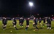 13 March 2017; Dundalk players warm up before the SSE Airtricity League Premier Division match between Derry City and Dundalk at Maginn Park in Buncrana, Donegal. Photo by Oliver McVeigh/Sportsfile