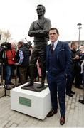 14 March 2017; Former jockey A.P. McCoy pictured in front of his new statue which was unveiled prior to the Cheltenham Racing Festival at Prestbury Park, in Cheltenham, England. Photo by Cody Glenn/Sportsfile