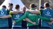 14 March 2017; Ireland players Jonathan Sexton of Ireland, left, and Rory Best listen to head coach Joe Schmidt during squad training at Carton House in Maynooth, Co Kildare. Photo by Brendan Moran/Sportsfile