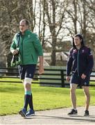 14 March 2017; Devin Toner, left, and Kieran Marmion of Ireland during squad training at Carton House in Maynooth, Co Kildare. Photo by Brendan Moran/Sportsfile
