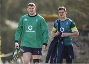 14 March 2017; Jonathan Sexton, right, and Donnacha Ryan of Ireland arrive ahead of squad training at Carton House in Maynooth, Co Kildare. Photo by David Fitzgerald/Sportsfile