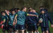 14 March 2017; Jamie Heaslip of Ireland speaks to head coach Joe Schmidt during squad training at Carton House in Maynooth, Co Kildare. Photo by David Fitzgerald/Sportsfile