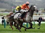 14 March 2017; Labaik, with Jack Kennedy up, on their way to winning the Sky Bet Supreme Novices' Hurdle during the Cheltenham Racing Festival at Prestbury Park, in Cheltenham, England. Photo by Seb Daly/Sportsfile