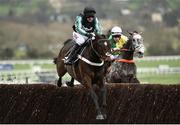 14 March 2017; Altior, left, with Nico de Boinville up, jumps the last on their way to winning the Racing Post Arkle Challenge Trophy Novices' Steeple Chase during the Cheltenham Racing Festival at Prestbury Park, in Cheltenham, England. Photo by Seb Daly/Sportsfile